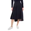 Thom Browne Ladies Navy Twill Pleated Midi Skirt