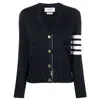 Thom Browne 4-bar Stripe Cropped Jacket In Blue