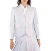 Thom Browne Patchwork Striped Cropped Blazer In Multi