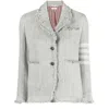 Thom Browne 4 Bar-stripe Tweed Jacket In Grey