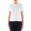 Thom Browne White Short Sleeve And Front Buttoning Polo In White