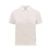 Thom Browne Polo Shirt With Tricolor Detail On The Back In White