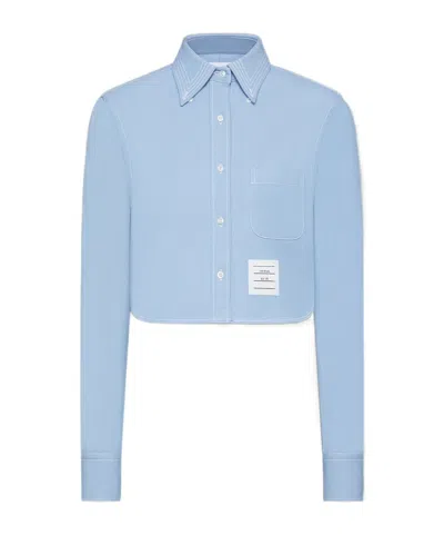 THOM BROWNE THOM BROWNE DENIM CLASSIC CROPPED LONG SLEEVED SHIRT
