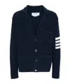Thom Browne Notched-lapels Drop-shoulder Cardigan In Black
