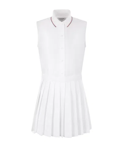 THOM BROWNE THOM BROWNE SLEEVELESS PLEATED DRESS