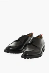 Thom Browne Leather Apron Derby Shoes With Carrion Sole In Black
