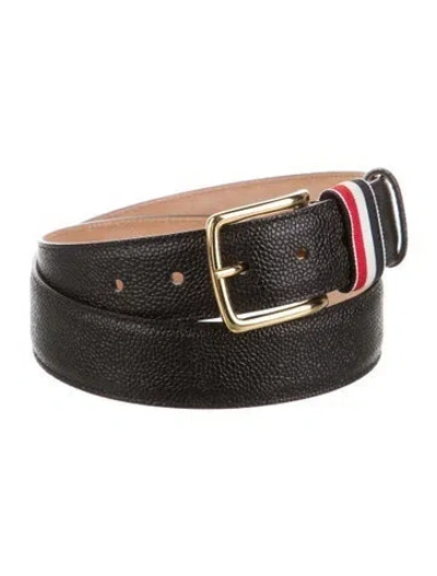 Pre-owned Thom Browne Leather Belt W/ Tags In Black
