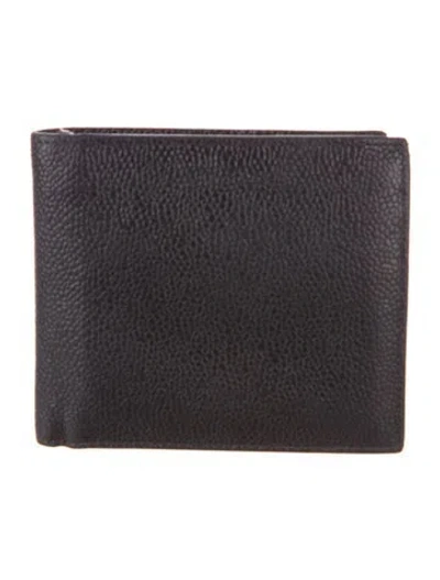 Pre-owned Thom Browne Leather Bifold Wallet In Black