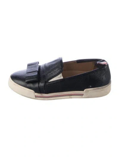 Pre-owned Thom Browne Leather Bow Accents Loafer Sneakers In Blue