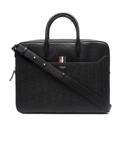 Thom Browne Leather Briefcase In Black