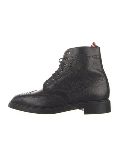 Pre-owned Thom Browne Leather Brogues In Black