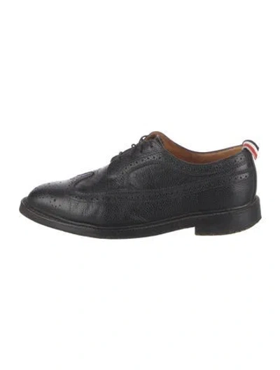 Pre-owned Thom Browne Leather Brogues In Black