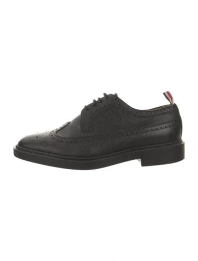 Pre-owned Thom Browne Leather Brogues In Black