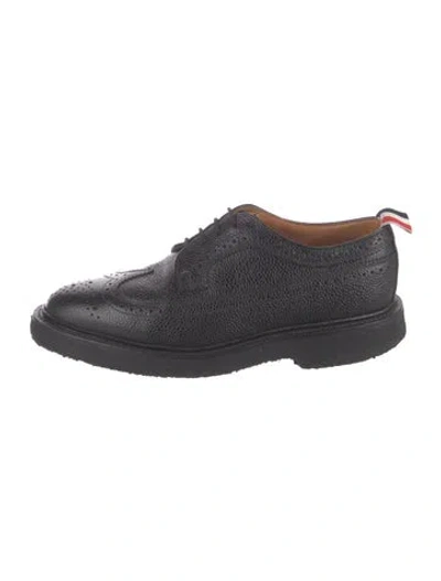 Pre-owned Thom Browne Leather Brogues In Black