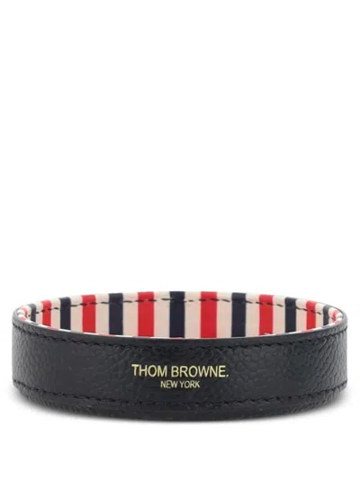 Thom Browne Leather Candle Base In Black