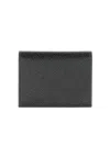Thom Browne Textured Black Calfskin Cardholder In Gray