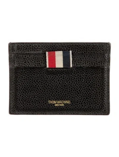 Pre-owned Thom Browne Leather Card Holder In Black