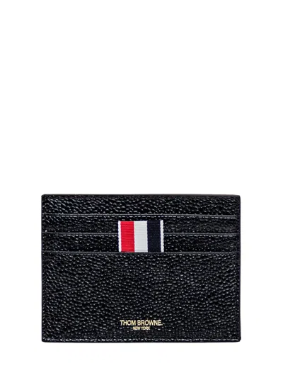 Thom Browne Leather Card Holder In Black