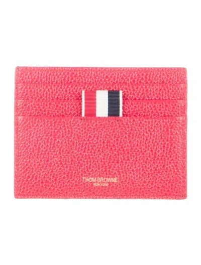 Pre-owned Thom Browne Leather Card Holder In Red