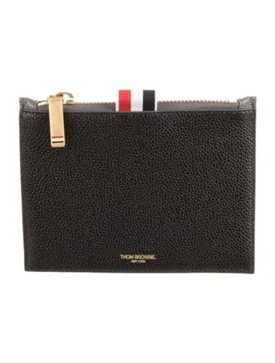 Pre-owned Thom Browne Leather Card Holder W/ Tags In Black