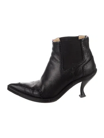 Pre-owned Thom Browne Leather Chelsea Boots In Black