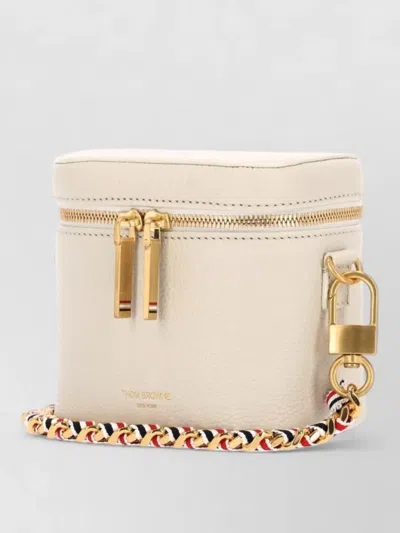Thom Browne Leather Clutch Bag In White