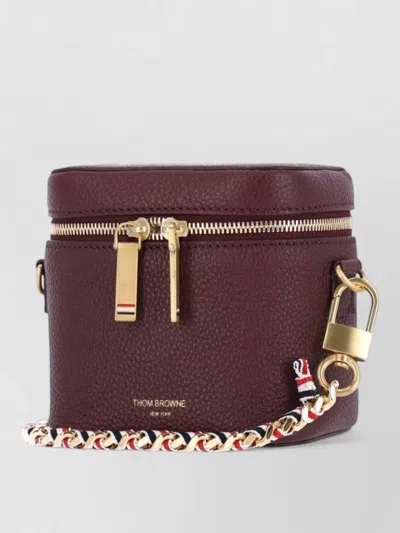 Thom Browne Leather Clutch Bag In Blue