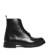 Thom Browne Black Commando Sole Apron Stitch Boots In Black