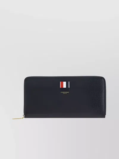 THOM BROWNE LEATHER CONTINENTAL WALLET FLAG DETAIL