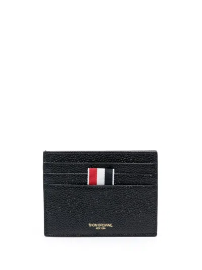 Thom Browne Leather Credit Card Case In Black