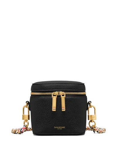Thom Browne Leather Cross Body Bag In Black