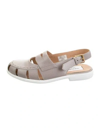 Pre-owned Thom Browne Leather Cutout Accent Sandals In Multicolor