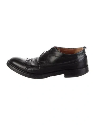 Pre-owned Thom Browne Leather Derby Shoes In Black