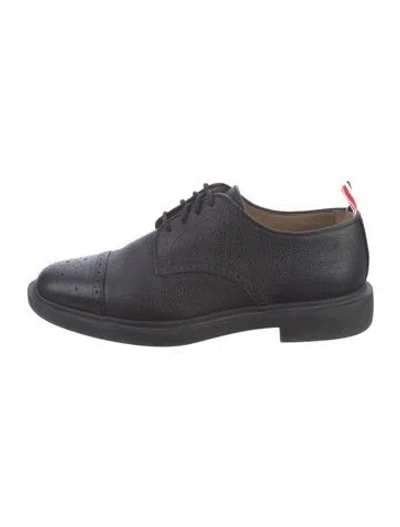 Pre-owned Thom Browne Leather Derby Shoes In Black