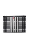 Thom Browne Grainy Leather Document Holder In Black