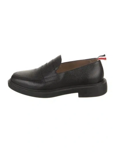 Pre-owned Thom Browne Leather Dress Loafers In Black