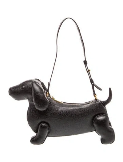 Pre-owned Thom Browne Leather Hector Baby In Black