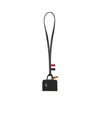 Thom Browne Leather Keyring In Black