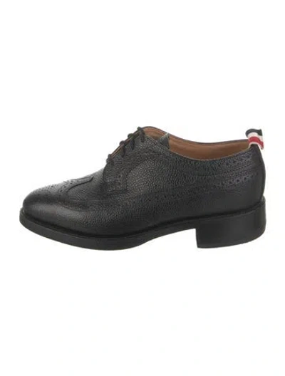 Pre-owned Thom Browne Leather Lasercut Accents Brogues In Black