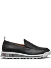 Thom Browne Black Clear Tech Runner Sole Penny Loafers