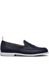 Thom Browne Leather Loafers In Blue