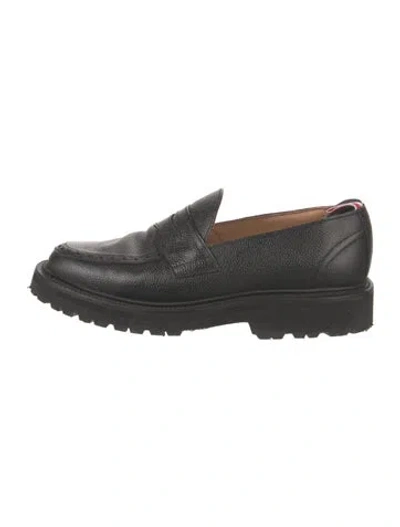 Pre-owned Thom Browne Leather Loafers In Black