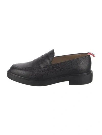 Pre-owned Thom Browne Leather Loafers In Black