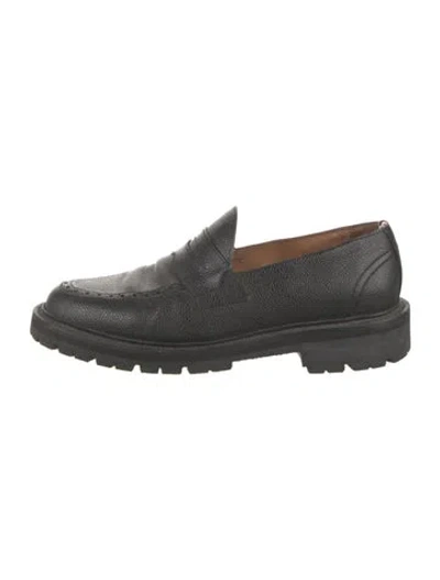 Pre-owned Thom Browne Leather Loafers In Black