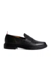 Thom Browne Black Slip-on Loafers With Loop Detail In Black