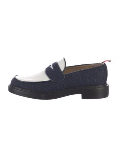 Pre-owned Thom Browne Leather Loafers In Blue