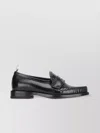 Thom Browne Leather Loafers With Round Toe And Rubber Sole In Black