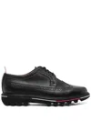 Thom Browne Leather Longwing Brogues In Black