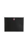 Thom Browne Medium Document Holder With Iconic Logo In Negro