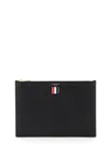 THOM BROWNE LEATHER MEDIUM DOCUMENT HOLDER POUCH